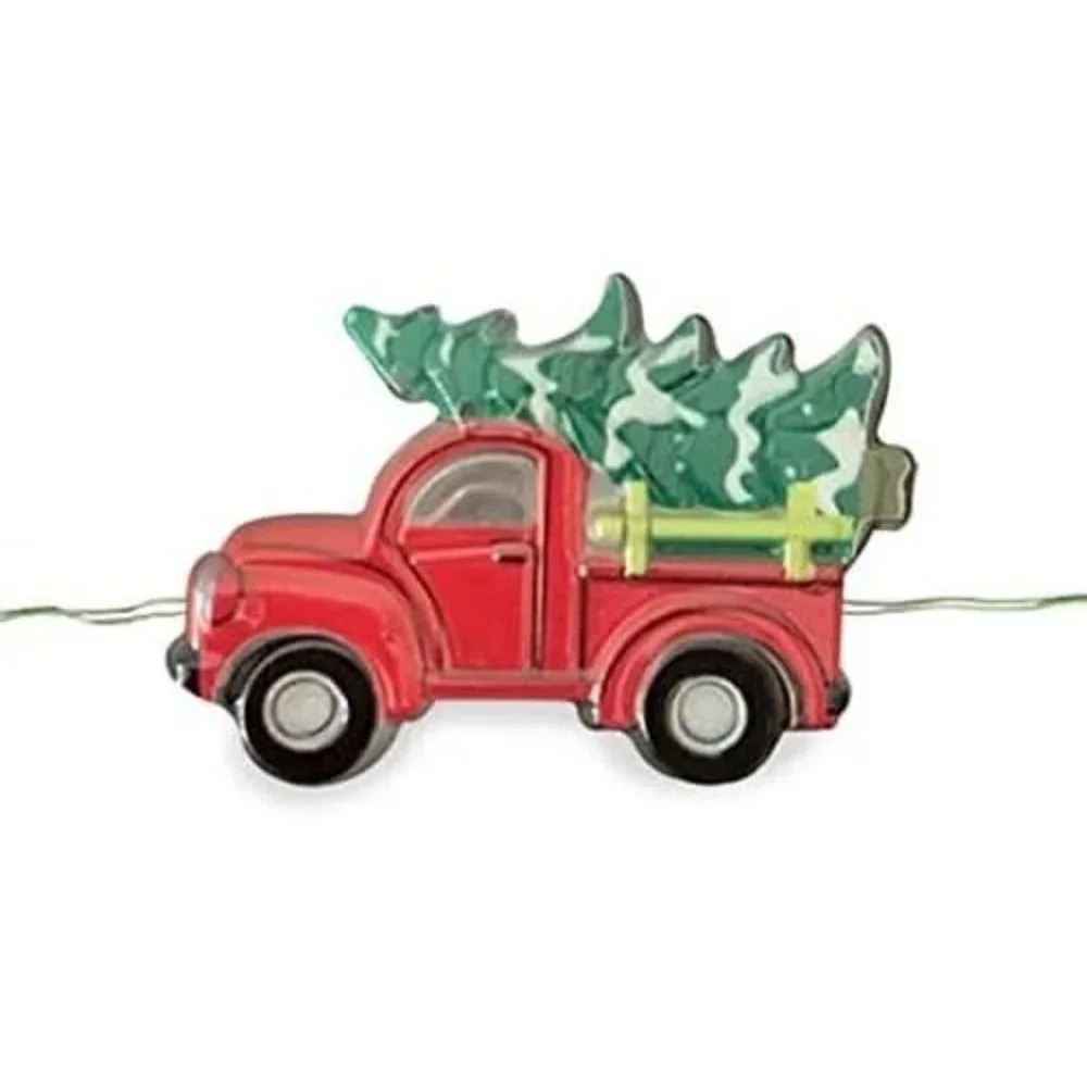 Christmas Tree Red Truck 18 Mini String Led Holiday Night Lights Timer New